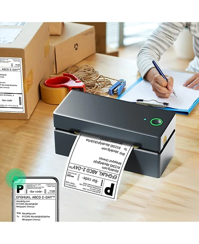 Polono Bluetooth Thermal Shipping Label Printer, Wireless 4x6 Shipping Label Printer for Small Business, Support iOS, Android, Windows and Mac, Compat