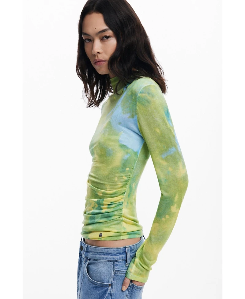 Desigual Women's Watercolor draped fine sweater