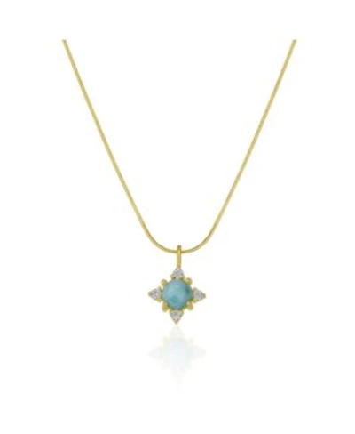 Blue Moonstone Sterling Silver Pendant Necklace With Fine Italian Chain