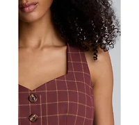 Kenneth Cole Women's Plaid Sleeveless Peplum Vest