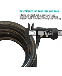 Nakto Bike Lock Cable, 4-Digit Combination With Metal Head, Resettable, 2 Feet x 0.45 in, for Bicycle, Scooter, Skateboard, Motorcycle, E-Bike