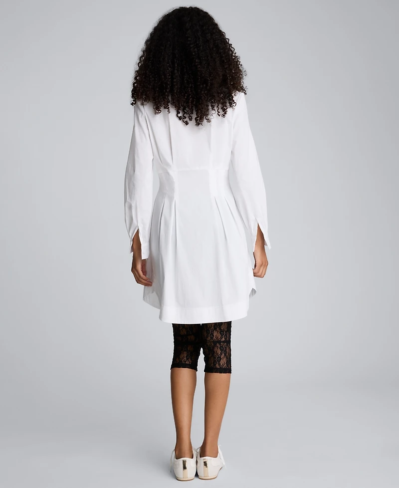 Kenneth Cole Women's Blouson Sleeves Mini Shirt Dress