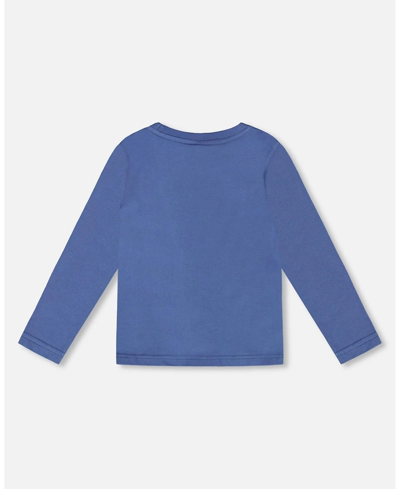 Deux par Baby Boy Cotton Long Sleeve T-Shirt Blue