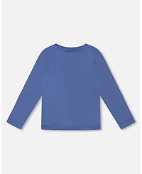 Deux par Baby Boy Cotton Long Sleeve T-Shirt Blue