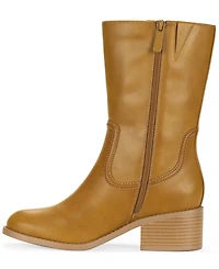 Style & Co Women's Inezz Mid Shaft Faux-Leather Boots, Macy's Exclusive