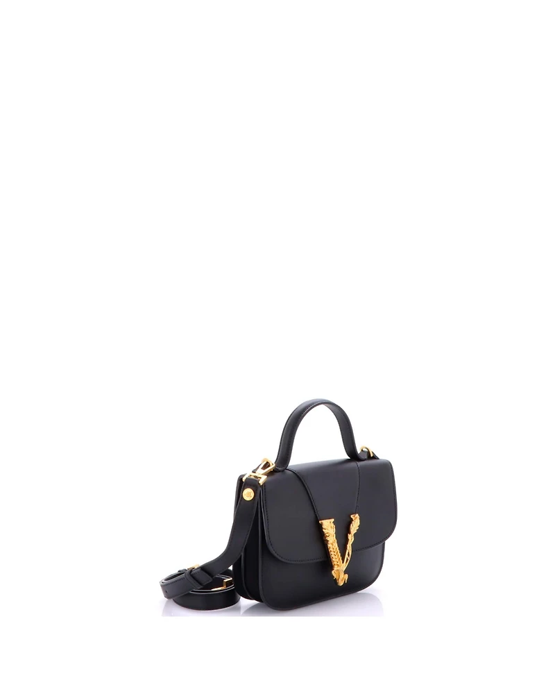 Pre-Owned Versace Small Virtus Top Handle Bag Leather