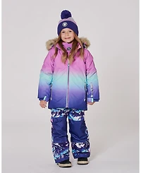 Deux par Girl Two-Piece Play Snowsuit Purple Mountain Print