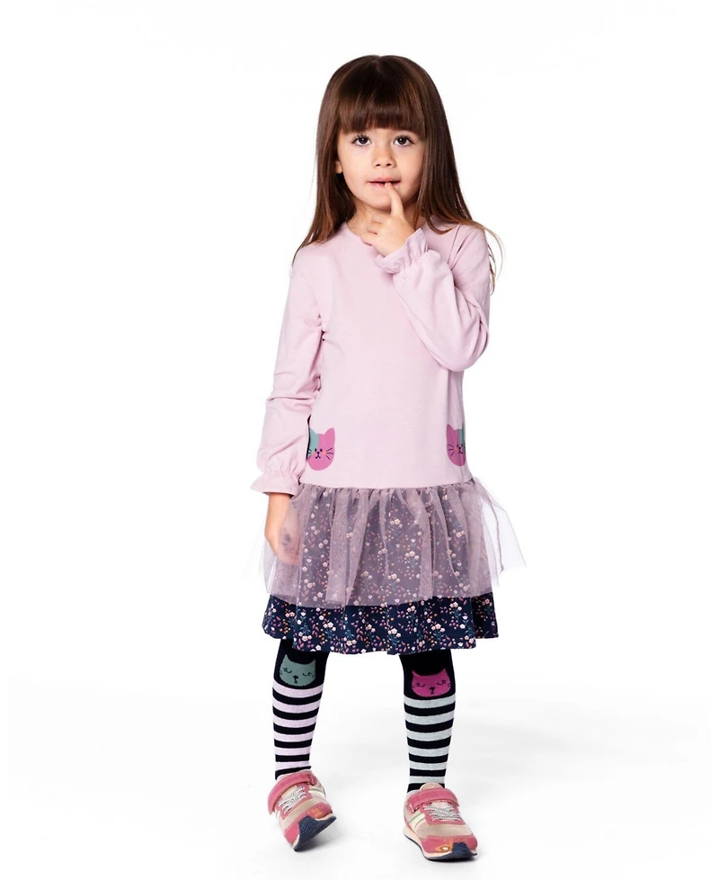 Deux par Girl Bi-Material Dress Dusty Pink - Toddler|Child