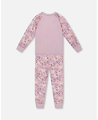 Deux par Girl Cotton Two-Piece Pajamas Cat Print