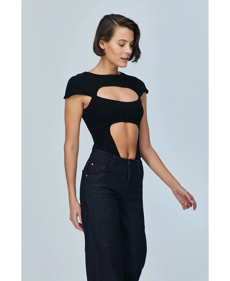Jendue Women's Otara Black Bodysuit