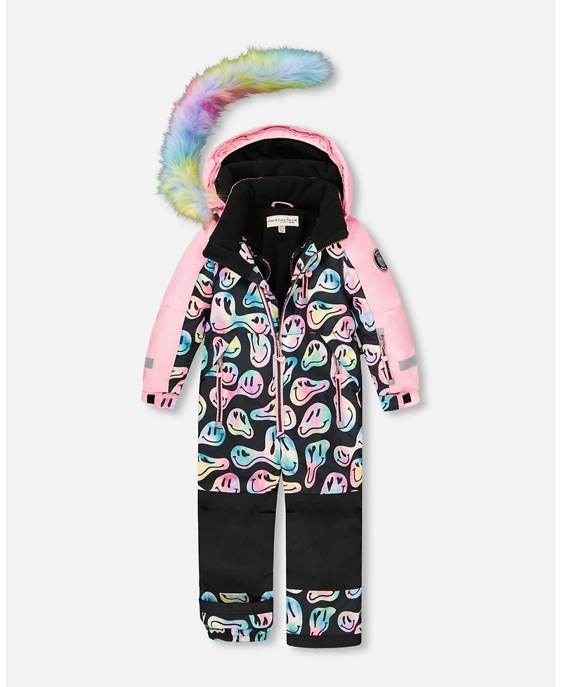 Deux par Girl One-Piece Play Snowsuit Smiley Face - Child