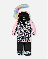 Deux par Girl One-Piece Play Snowsuit Smiley Face - Child