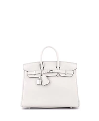 Pre-Owned Hermes Birkin 25 Handbag Light Togo with Palladium Hardware