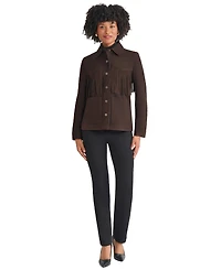 Jones New York Women's Fringe Patch Long Sleeve Jacket