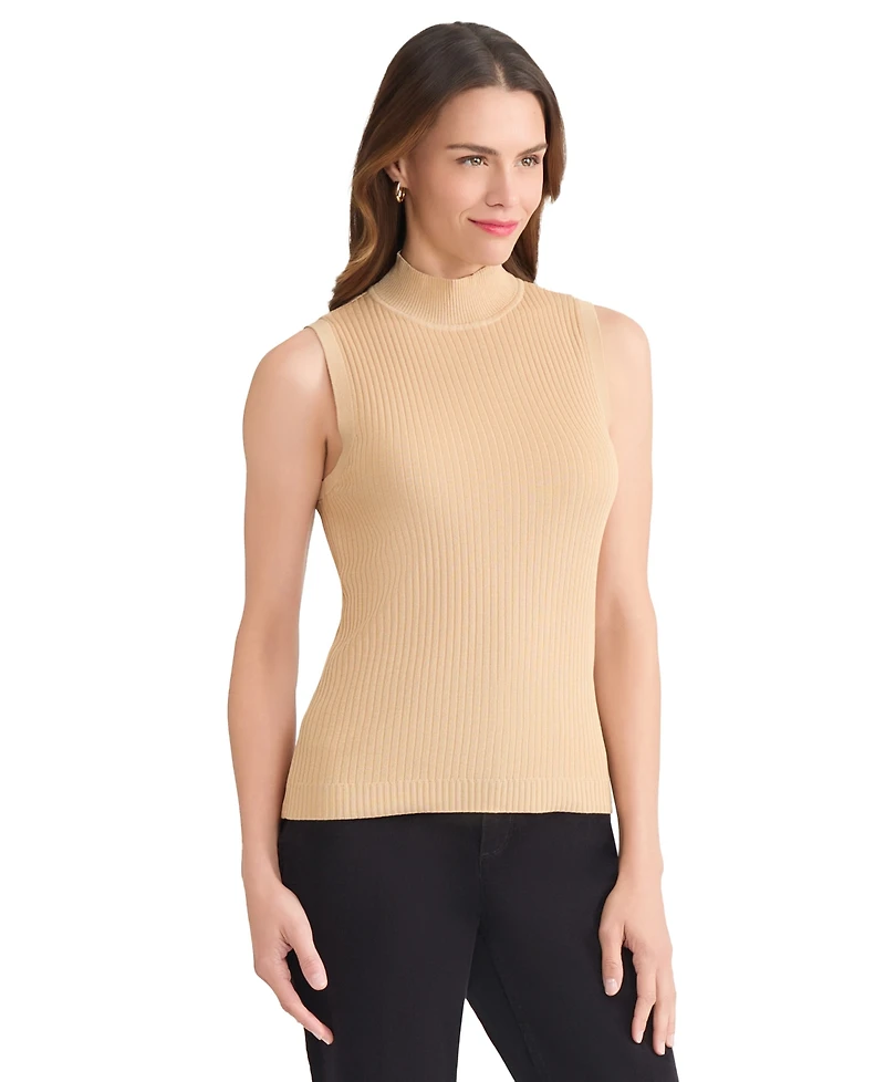 Jones New York Women's Sutton Mock-Neck Sleeveless Sweater