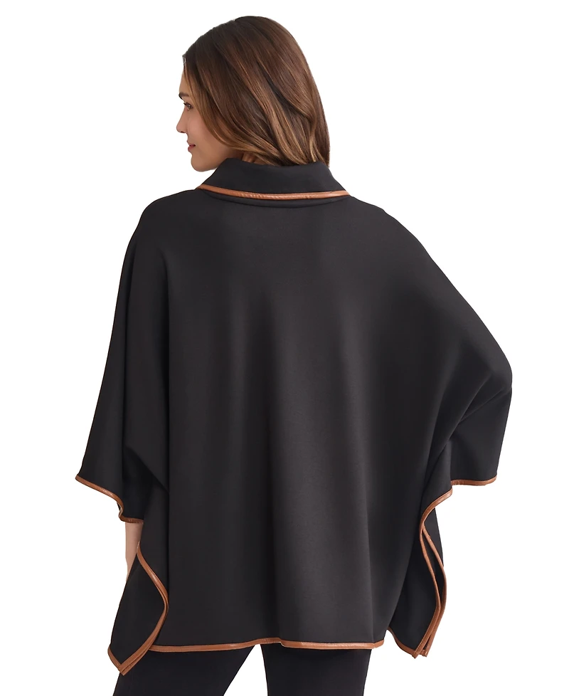 Jones New York Women's Quarter Zipper Dakota V-Neck Poncho Jacket