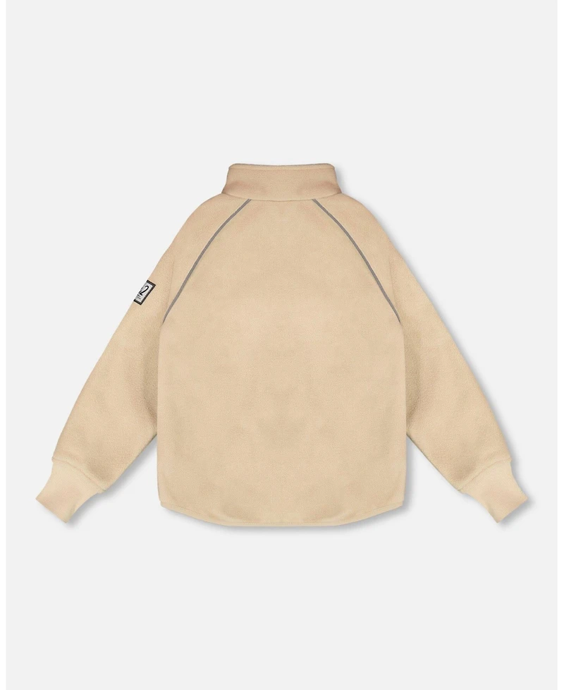 Deux par Kids Unisex Mid-Layer Teknik Jacket Beige