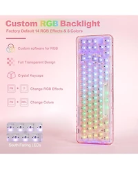 Yunzii X71 Wireless Hot Swappable Transparent Mechanical Keyboard, 68% Layout, BT5.0/2.4G/Usb-c Gasket Mount Rgb Backlit for Windows/Mac