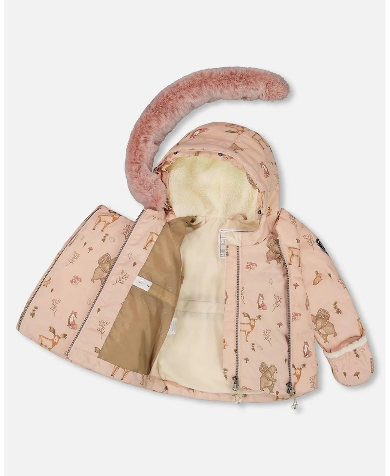 Deux par Baby Girls Two-Piece Snug Snowsuit Dusty Pink - Baby|Toddler
