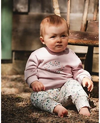 Deux par Baby Girl Cotton Evolutive Pant and Long Sleeve Top Set Neutral Purple