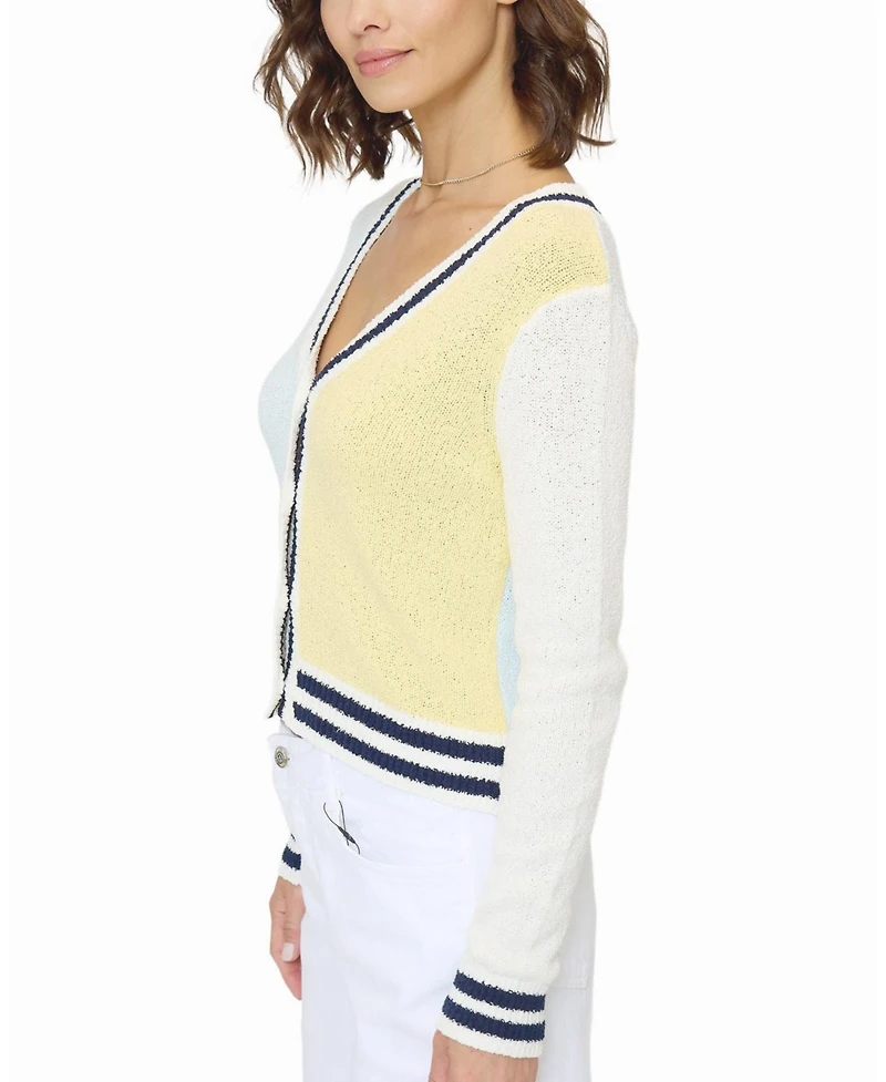 Central Park West Women's Daphne Varsity Stripe Cardigan