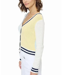 Central Park West Women's Daphne Varsity Stripe Cardigan