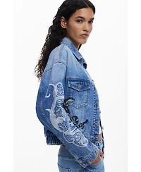 Desigual Women's Denim jacket with oriental embroidery