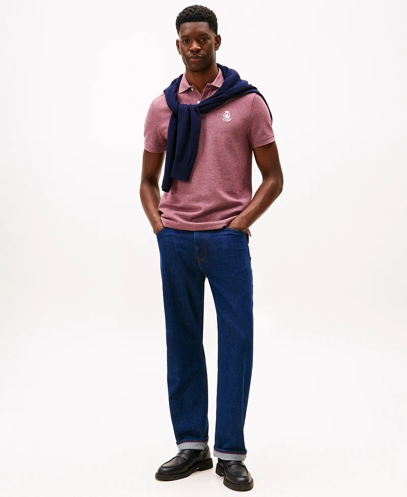 Tommy Hilfiger Men's Heathered Crest Regular Fit Polo Shirt
