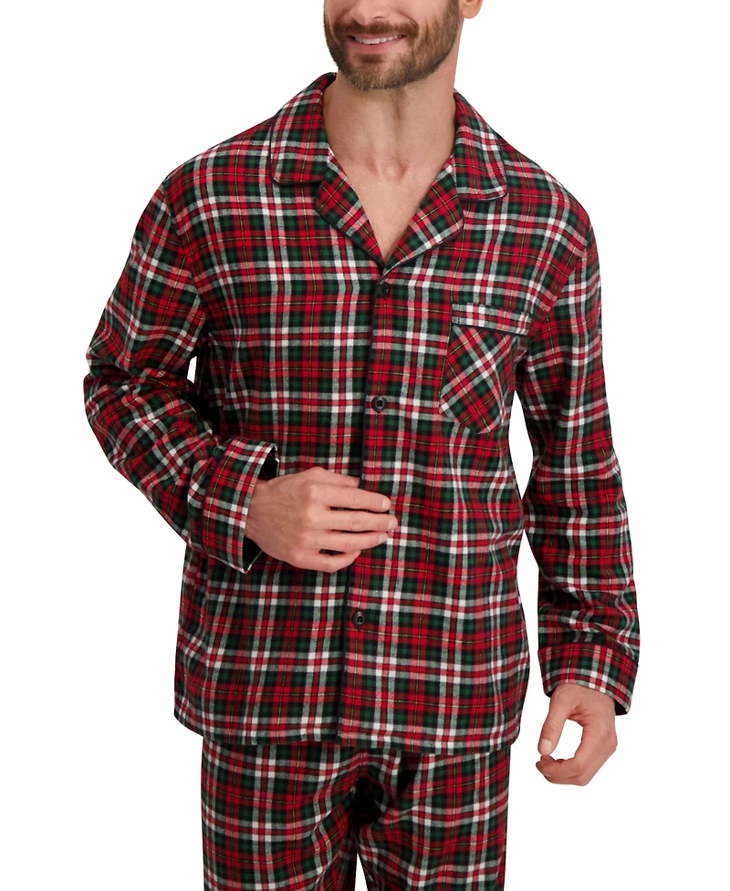 Hanes Men's Flannel Button Down Pajama Sleep Set