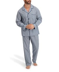 Hanes Men's Woven Button Down Pajama Sleep Set
