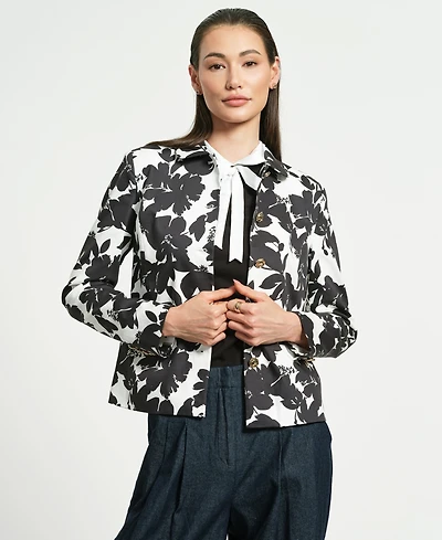 Isaac Mizrahi Women's Single Breasted Sateen Jacket