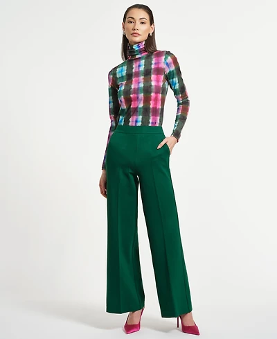 Isaac Mizrahi Women's Wide Leg Ponte Pants