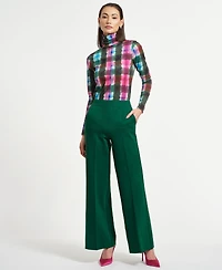 Isaac Mizrahi Women's Wide Leg Ponte Pants