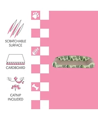 Montego 27.5" Coastal Patterned Cardboard Lounge Bed Cat Scratcher with Catnip