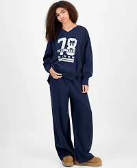 Planet Heart Juniors' Wide-Leg Fleece Sweatpants