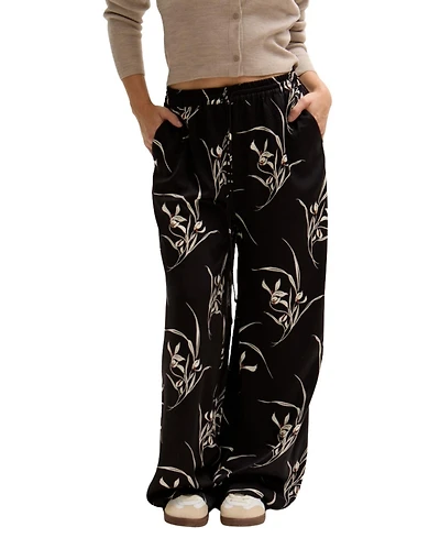 Lily and Lionel London Women's Lillibet Wide Leg Large Floral Print Trouser