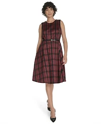Tommy Hilfiger Women's Sleeveless Plaid Pattern Dress
