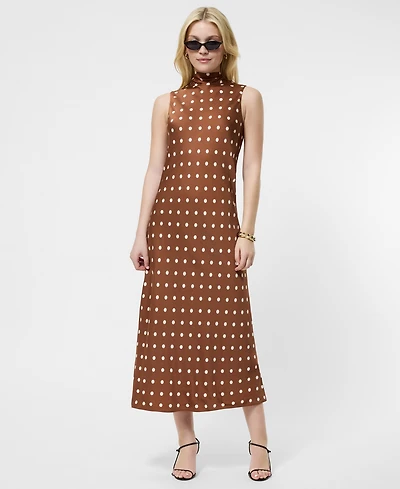 French Connection Women's Ennis Polka Dots Print Midi Dress