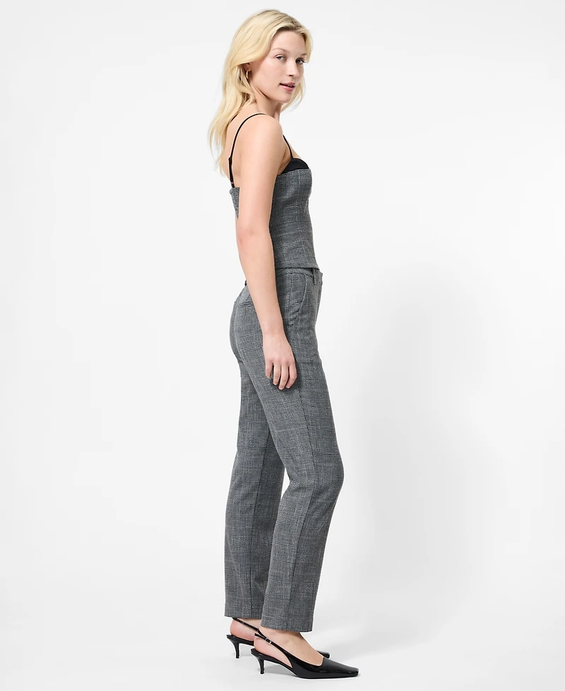 French Connection Women's Cropped Slim-Fit Plaid Cigarette Pants