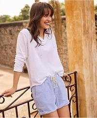 Lands' End Women's Long Sleeve Slub Hooded Popover