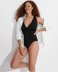 Lands' End Women's V-Neck Plunge X Back Tankini Top
