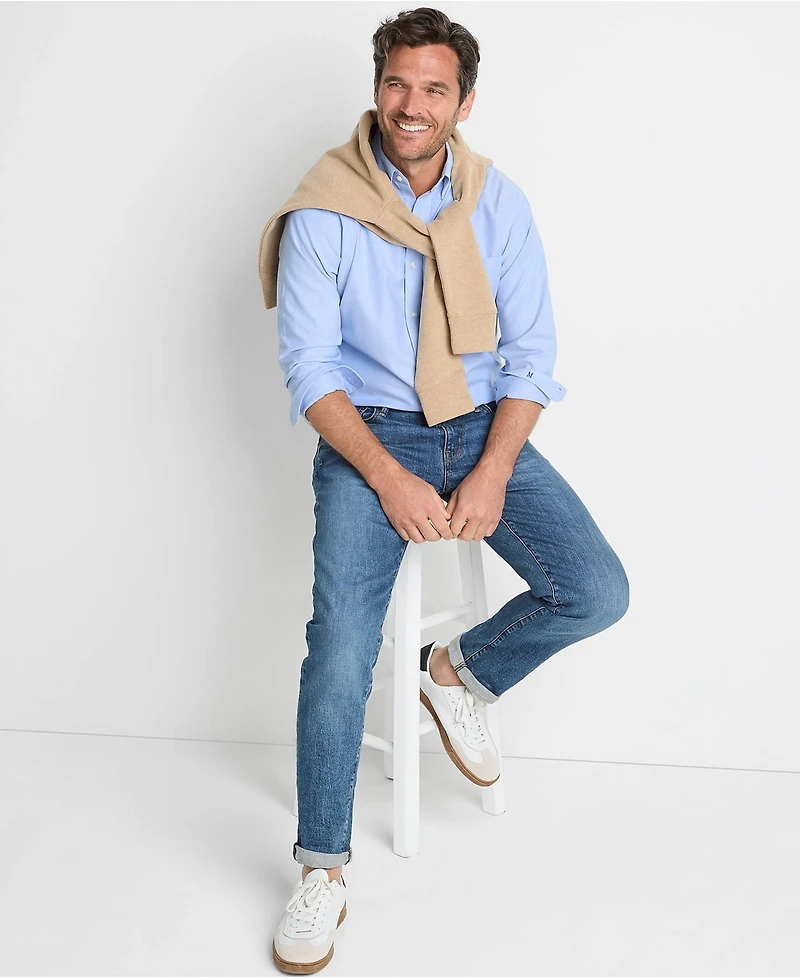 Lands' End Big & Tall Traditonal Fit Solid No Iron Supima Oxford Dress Shirt