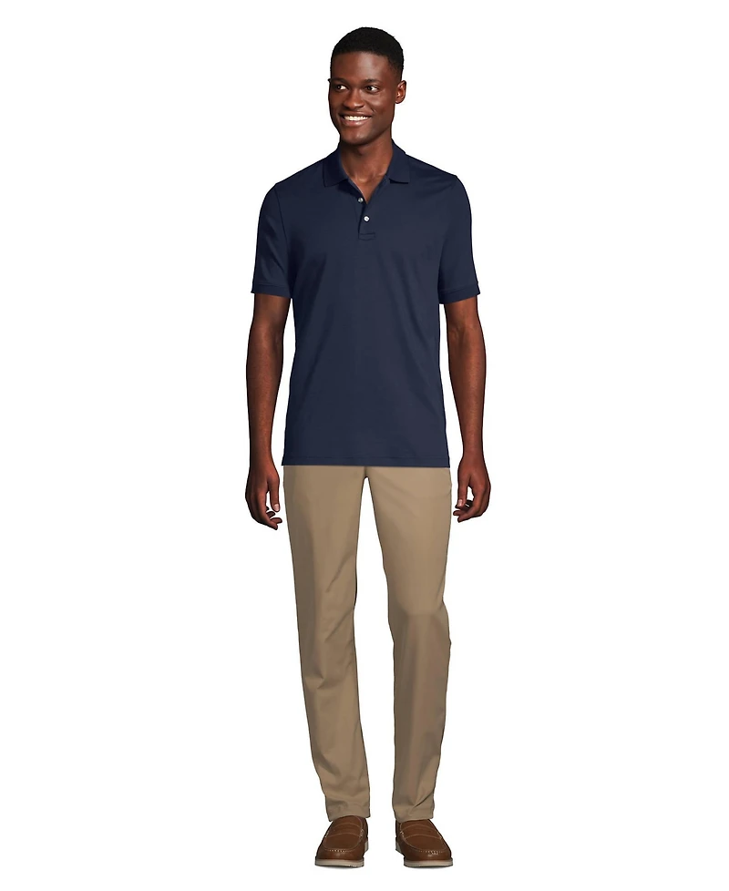 Lands' End School Uniform Men's Short Sleeve Interlock Polo Shirt