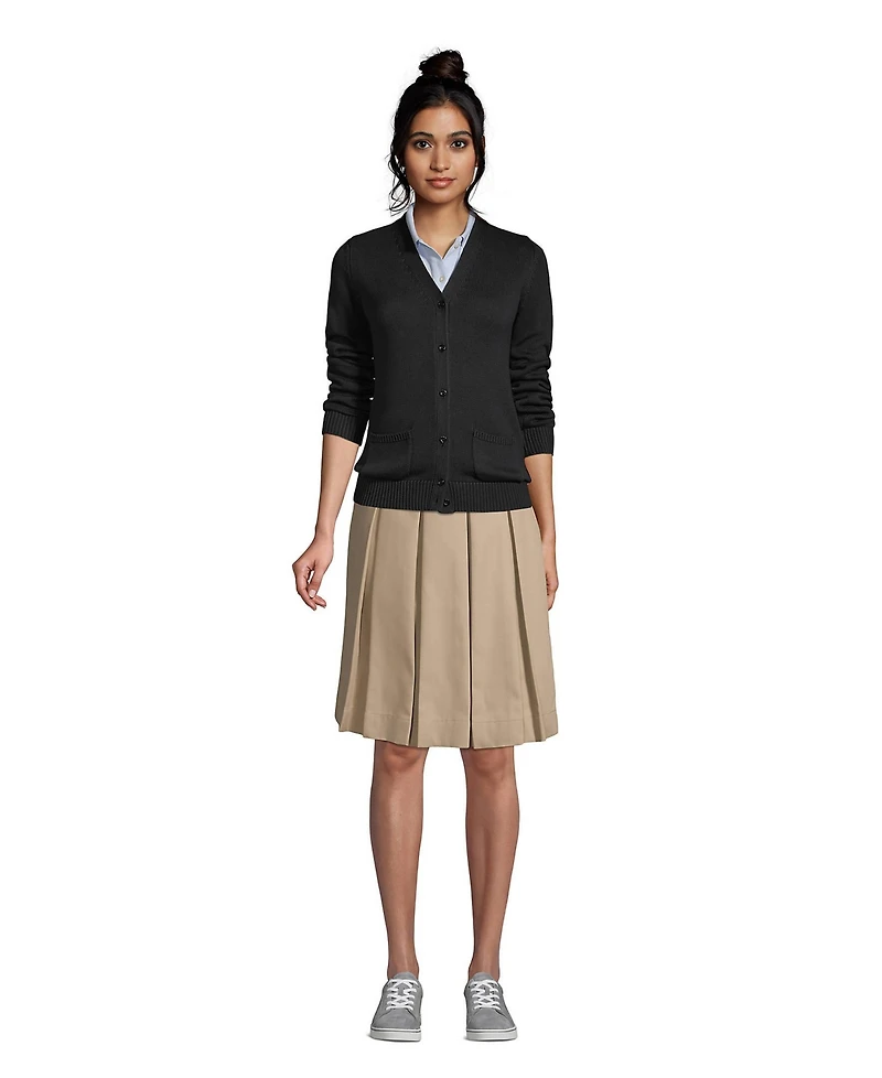 Lands' End Women's Cotton Modal Button Front Cardigan Sweater