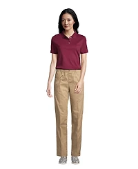 Lands' End Women's School Uniform Short Sleeve Interlock Polo Shirt