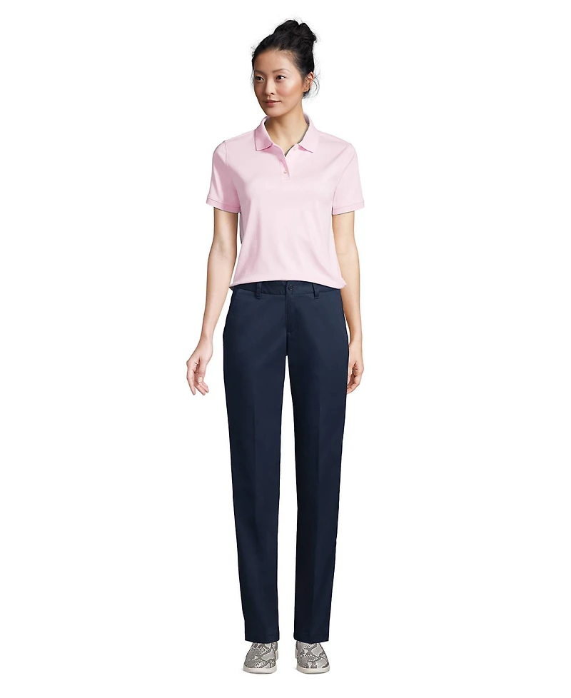 Lands' End Women's School Uniform Short Sleeve Interlock Polo Shirt