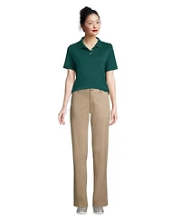 Lands' End Women's School Uniform Short Sleeve Interlock Polo Shirt