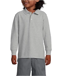 Lands' End School Uniform Kids Long Sleeve Mesh Polo Shirt