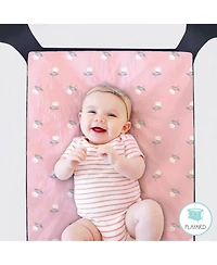 The Peanutshell Pack n Play, Mini Crib, Portable Crib or Fitted Playard Sheets for Baby Girl, Pink Roses and Ditsy Floral, 3 Pack Set
