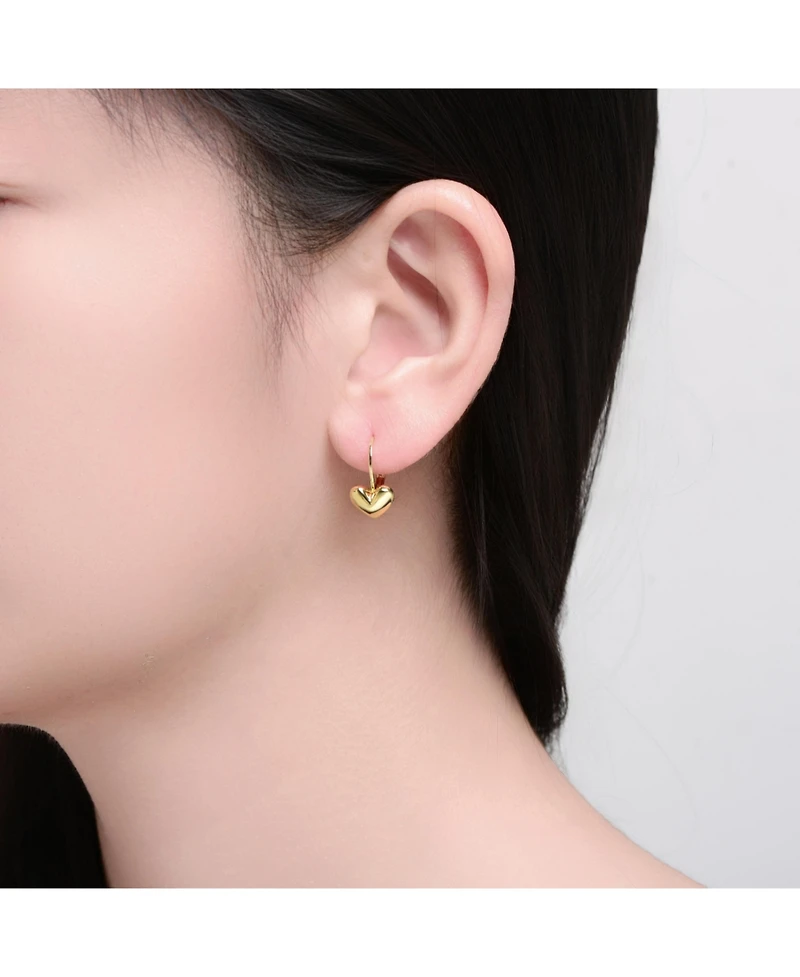 Rachel Glauber 14K Gold Plated Heart Earrings